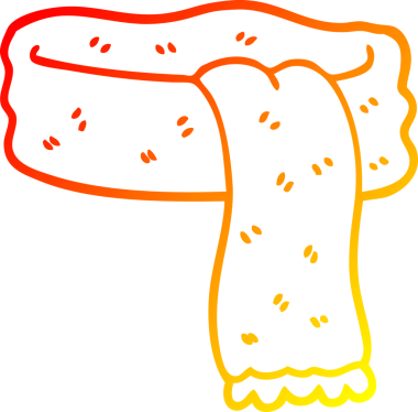 Bir insan tarafından çizilmiş karikatür eşarbının sıcak gradyan çizimi