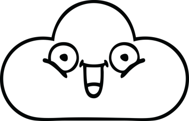 Bir insan tarafından çizilmiş beyaz bir bulutun çizgi çizimi