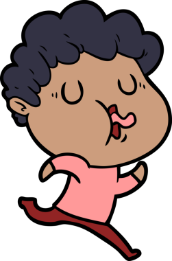 Bir insan tarafından çizilmiş çizgi film şarkıcısı.