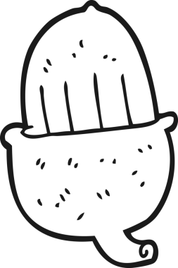 Bir insan tarafından çizilmiş siyah beyaz palamut.