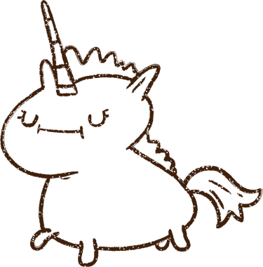 Bir insan tarafından çizilen tek boynuzlu at kömürü