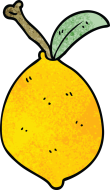 Bir insan tarafından çizilmiş organik limon karalaması.