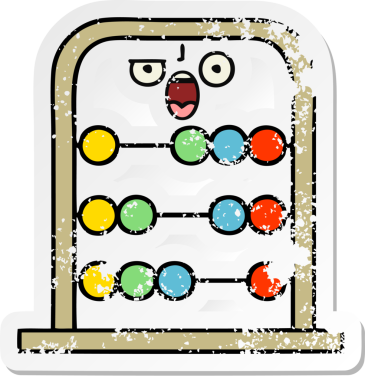 Bir insan tarafından çizilmiş şirin bir abaküsün sıkıntılı çıkartması.