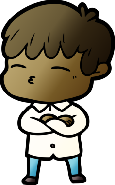 Bir insan tarafından çizilmiş meraklı bir çocuk.