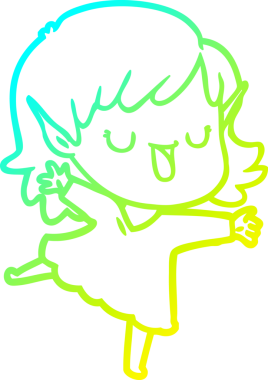 Bir insan tarafından çizilmiş soğuk gradyan çizgi çizimi.