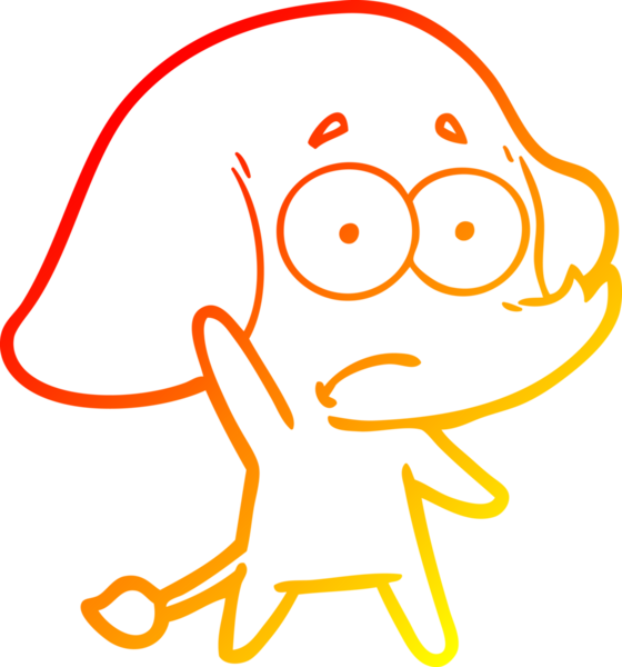 Bir insan tarafından çizilmiş, belirsiz bir filin sıcak çizgi çizimi.