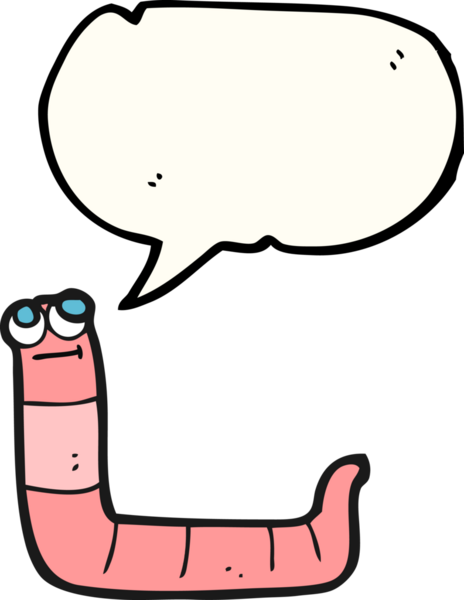 Bir insan tarafından çizilmiş serbest konuşma balonu karikatür solucanı.