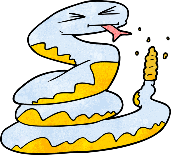 Bir insan tarafından çizilmiş çıngıraklı yılan.