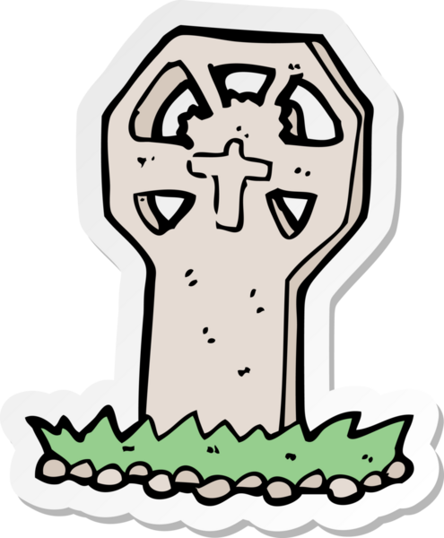 Bir insan tarafından çizilmiş ürkütücü bir karikatür çıkartması.