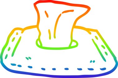 gökkuşağı gradyan çizgi çizimi bir insan tarafından çizilmiş tuvalet silme