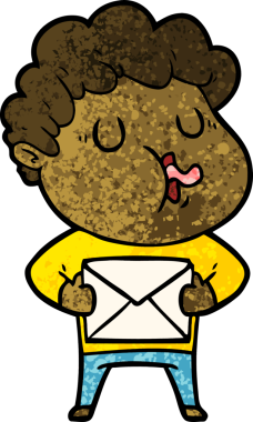 Bir insan tarafından çizilmiş çizgi film şarkıcısı.