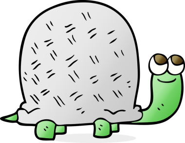 Bir insan tarafından çizilmiş serbest karikatür kaplumbağası.