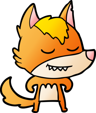 Bir insan tarafından çizilmiş tilki çizgi film karakteri