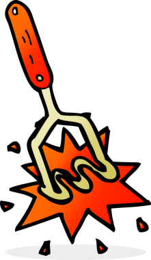 Bir insan tarafından çizilmiş patates ezici çizgi film.