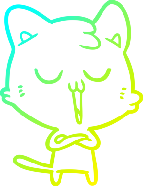 Bir insan tarafından çizilmiş çizgi film kedisinin soğuk çizgi çizimi.