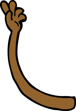 Bir insan tarafından çizilmiş çizgi film kolu