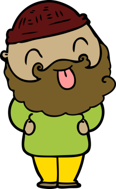 Bir insan tarafından çizilmiş sakallı bir adam.