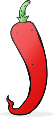 Bir insan tarafından çizilmiş karikatür kırmızı biber.