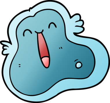 Bir insan tarafından çizilmiş karikatür mikrobu.