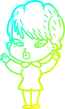 Bir insan tarafından çizilmiş bir karikatür kadın çizimi.