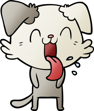 Bir insan tarafından çizilmiş nefes nefese bir köpek.