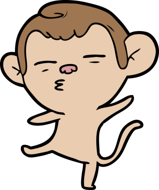 bir insan tarafından çizilmiş şüpheli maymun çizgi filmi