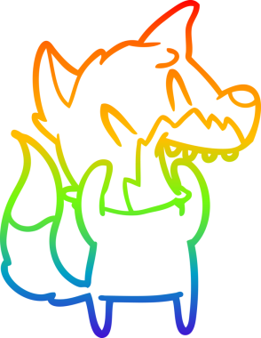 Bir insan tarafından çizilmiş gülen tilki çizgi filmi.