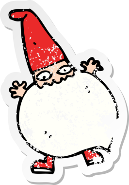 Bir insan tarafından çizilmiş küçük bir Noel Baba çizgi filminin gerilimli yapıştırması.