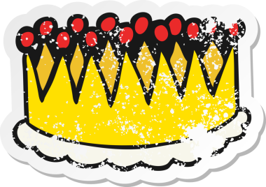 Bir insan tarafından çizilmiş bir karikatür taçının gerilimli retro etiketi