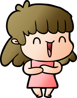 Bir insan tarafından çizilmiş karikatür kadın.