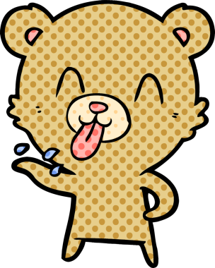 Bir insan tarafından çizilmiş kaba çizgi film ayısı.