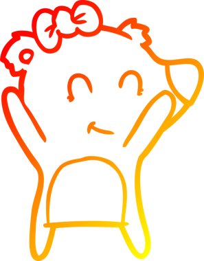 Bir insan tarafından çizilmiş dişi kutup ayısı karikatürü.