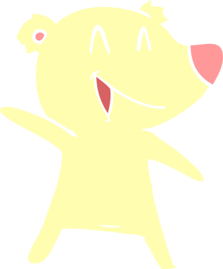 Gülen ayı düz renkli çizgi film bir insan tarafından çizildi.