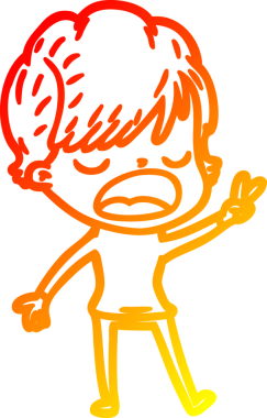 Bir insan tarafından çizilmiş bir karikatür kadın çizimi.