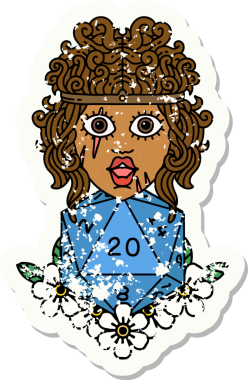 Retro Dövme Tarzı İnsan Barbarlığı Bir insan tarafından çizilmiş 20 zar ile