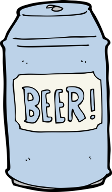 Bir insan tarafından çizilmiş bira kutusu.