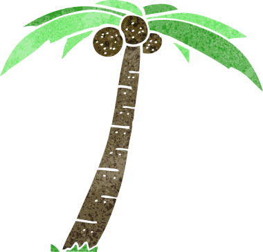 bir insan tarafından çizilmiş bir palmiye ağacı.