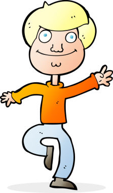 Bir insan tarafından çizilmiş çizgi film dansçısı.