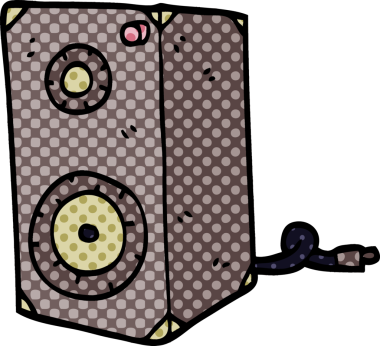 karikatür hoparlörü bir insan tarafından çizilmiş.