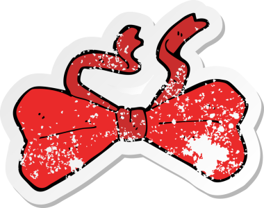 Bir insan tarafından çizilmiş karikatür papyonunun gerilmiş yapıştırması.