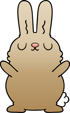 bir insan tarafından çizilmiş gölgeli garip çizgi film tavşanı