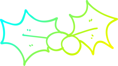 Bir insan tarafından çizilmiş kutsal yaprağın soğuk gradyan çizgisi.