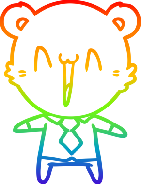 gökkuşağı gradyanı çizimi bir insan tarafından çizilmiş mutlu ayı karikatürü