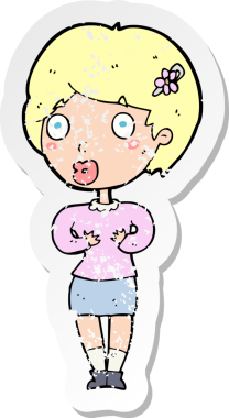 Bir insan tarafından çizilmiş bir karikatürün gerilimli çıkartması.