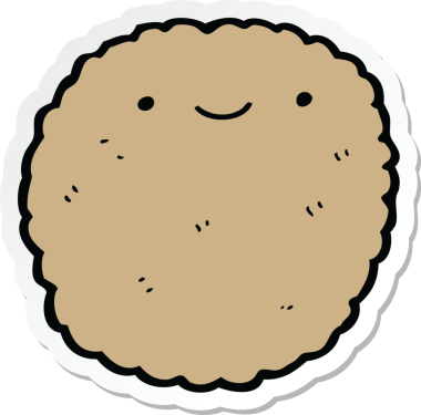 Bir insan tarafından çizilmiş karikatür bisküvisi.