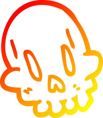 Bir insan tarafından çizilmiş komik bir kafatası çizimi.