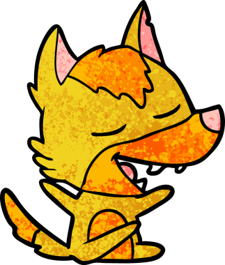 Bir insan tarafından çizilmiş tilki çizgi film karakteri