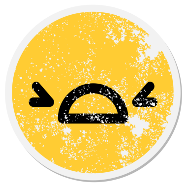 Bir insan tarafından çizilmiş kızgın yüz çemberi.