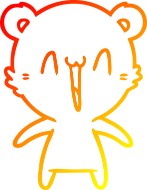 Bir insan tarafından çizilmiş mutlu bir kutup ayısı karikatürü.