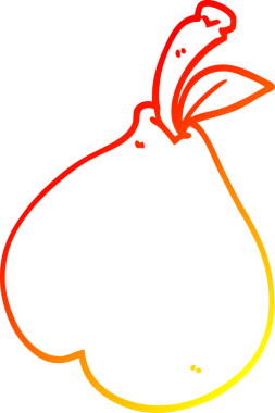 Bir insan tarafından çizilmiş bir karikatür armutunun sıcak gradyan çizimi